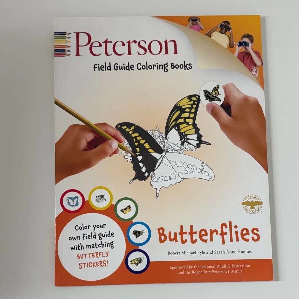 2 NEW Peterson Field Guide Coloring Books - Birds & Butterflies with stickers🦋
